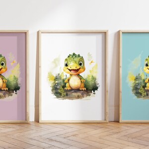 Cualquier color, Impresión de dinosaurio bebé, Póster de dinosaurio bebé, Impresión de animal bebé, Póster de animal bebé, Arte de guardería, Arte animal, Cualquier tamaño