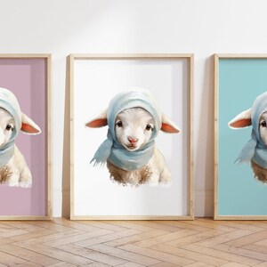 Qualsiasi colore, stampa agnellino, poster agnellino, stampa animalier, poster di cuccioli di animale, decorazione per nursery, arte con animali, qualsiasi dimensione