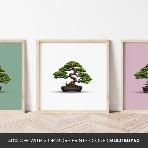 Any colour - Any Size - Bonsai tree - Picea Mariana - Black Spruce - Bonsai poster