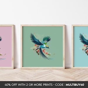 Affiche Quetzal - Impression Quetzal - Art Quetzal - Art d&#39;oiseau - Impression d&#39;oiseaux - Toutes les tailles