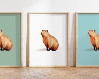 Any colour  - Capybara Print - Capybara poster - Capybara Art - Animal print - Any Size
