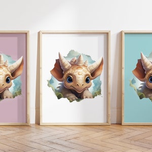 Qualsiasi colore - Stampa di dinosauro per bambini - Poster di dinosauro per bambini - Stampa di animali per bambini - Poster di animali per bambini - Arte dell'asilo nido - Arte degli animali - Qualsiasi dimensione
