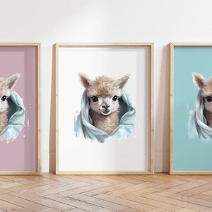 Cualquier color, Impresión de alpaca bebé, Póster de alpaca bebé, Impresión de animal bebé, Póster de animal bebé, Arte de guardería, Arte de habitación de guardería, Cualquier tamaño