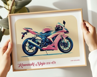 ポスター 2024 Kawasaki Ninja ZX-6R 40th Anniversary Poster | Digital