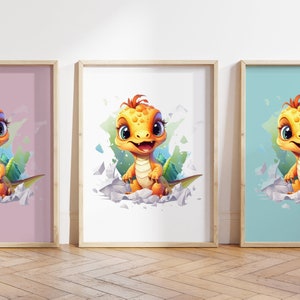 Cualquier color - Impresión de dinosaurio bebé - Cartel de dinosaurio bebé - Impresión de animales bebé - Cartel de animales bebé - Arte infantil - Arte animal - Cualquier tamaño