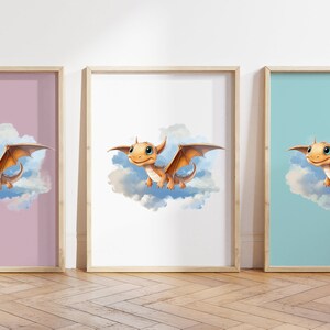 Cualquier color, Impresión de dinosaurio bebé, Póster de dinosaurio bebé, Impresión de animal bebé, Póster de animal bebé, Arte de guardería, Arte animal, Cualquier tamaño
