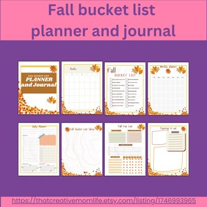 Fall bucket list planner and journal