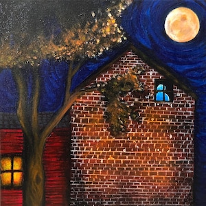 Gettysburg Farnsworth House Painting - 12”x12” original Pennsylvania Ghosts of Gettysburg