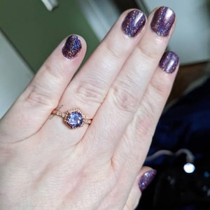 Vintage Alexandrite Ring,24k Gold Vermeil, Engagement Ring, Promise Ring, June Birthstone ring, Anniversary Gift for Her, promise ring