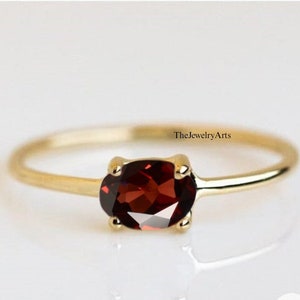Granat Ring, Natürlicher Granat Ring, Januar Geburtsstein, Ehering, Roter Granat Ring, 925 Sterling Silber, Geschenk für Sie