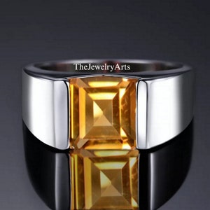 Genuine Golden Topaz Ring-November Birthstone Ring-Yellow Gemstone-Men Ring Golden Topaz Ring-Minimalist Ring-Gifts For Her