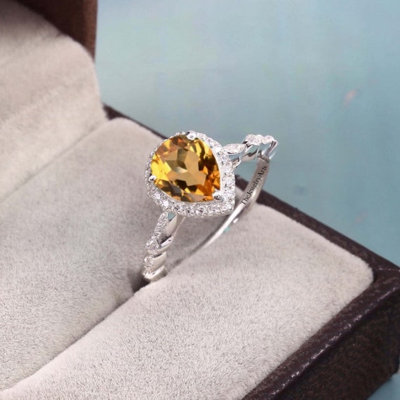Yellow topaz promise ring sale
