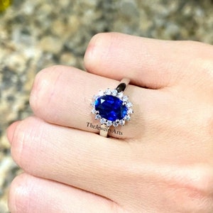 Oval Sapphire Engagement Ring, Sapphire Wedding Ring, Statement Sapphire Engagement Ring, Deep Blue Sapphire Ring