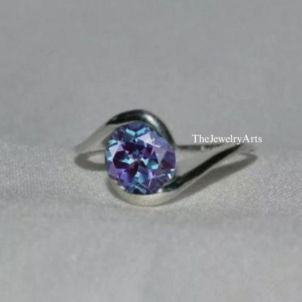 Vintage Alexandrite Ring, 14k Rose Gold Vermeil, Engagement Ring, Promise Ring, June Birthstone Ring, Anniversary Gift For Her, Promise Ring