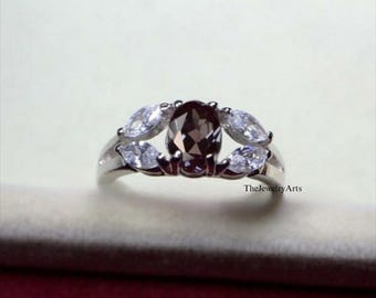 Vintage Alexandrite Ring, Sterling Silver, Engagement Ring, Promise Ring, Color Changing, Stone June Birthstone, Anniversary Gift For Her