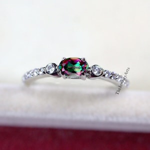 Dedicated Mystic Topaz Ring/ Sterling Silver/ Genuine Mystic Topaz  Ring  Antique Mystic Ring Design for women Art Deco Ring
