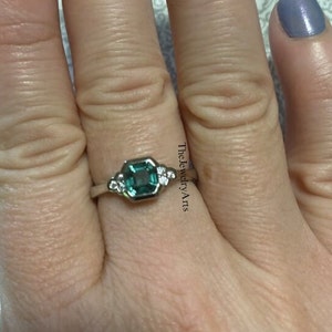 Wedding Emerald Ring - May Birthstone - Gold Ring - Gemstone Band - Statement Ring - Engagement Ring - Cocktail Ring