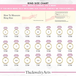 K&ouml;nnte beinhalten: Eine Ringgr&ouml;&szlig;entabelle mit einem Diagramm, das zeigt, wie Sie Ihre Ringgr&ouml;&szlig;e messen. Die Tabelle zeigt die entsprechende Ringgr&ouml;&szlig;e in Millimetern f&uuml;r die Gr&ouml;&szlig;en 3 bis 13.