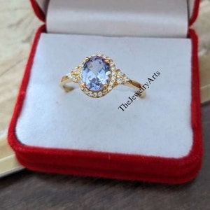 Vintage Alexandrite Ring, 24k Gold Vermeil, Engagement Ring, Promise Ring, June Birthstone ring, Anniversary Gift for Her, promise ring