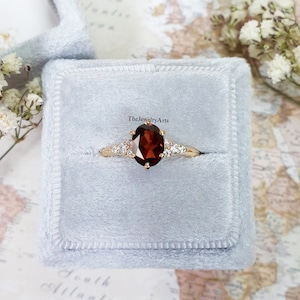 Beautiful Red Garnet Ring, Solid Silver Ring, Real Garnet Ring, Wedding Ring, Art Deco Ring, Gemstone Ring, Statement Ring