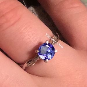 Tanzanite Ring, Natural Blue Tanzanite Gemstone Ring, 925 Sterling Silver Ring, Blue Round Tanzanite Ring, Minimalist Ring Gift For Her
