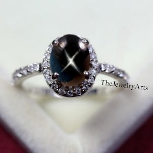 925 Sterling Silver, Black Star Sapphire Ring, Lindy Star Ring, Black Star Sapphire, Ring For Women