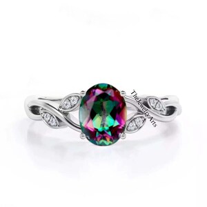 Mystic Topaz Ring, Statement Ring, Birthstone Ring, 925 Sterling Silver Ring, Dainty Ring, Gemstone Jewelry Ring, Women Ring, Gift For Her
