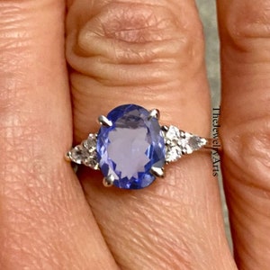 Dainty Tanzanite Ring, Blue Gemstone Ring, Natural Tanzanite Ring, Anniversary Ring, 925 Sterling Silver Ring, December Birthstone