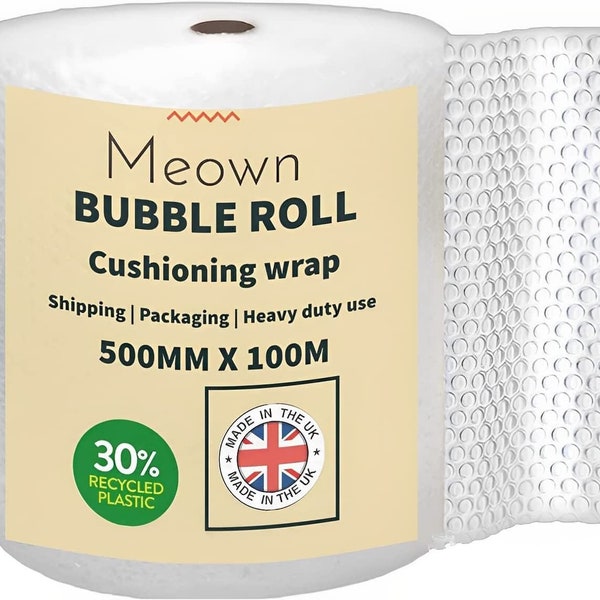 Meown Bubble Wrap 500mmx100m - Premium Quality Packaging Material for Shipping and Storage, Protect Your Goods with Ease