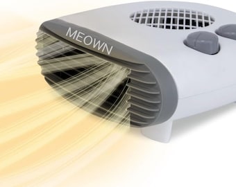 Meown Portable Fan Heater | Advanced Heating Technology 2 Heat Settings - Energy Efficiency Home Office Heating Solution Cozy Comfort Always