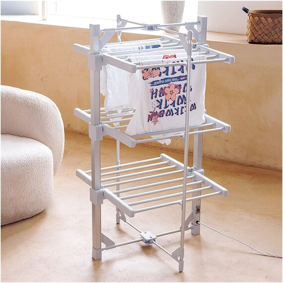 Meown 3 tier Electric Heated Clothes Airer Energy Efficient Foldable Drying Rack Large Capacity Quick Dry Etsy UK