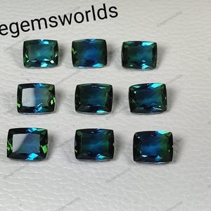 Teal sapphire stone  long cushion cut  ocean teal sapphire, teal sapphire bluish green teal sapphire, teal sapphire, Lab grown teal sapphire