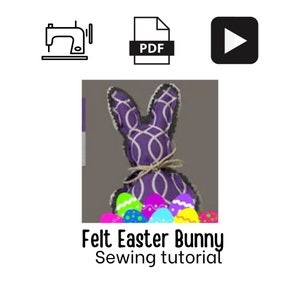 Felt Easter bunny pattern easy sewing tutorial