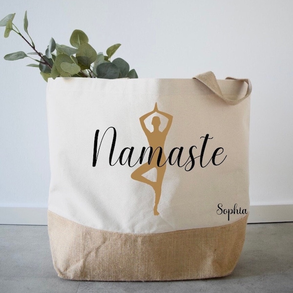 Jutebeutel | Yoga | Shopper | Tragetasche | personalisiert | Handmade