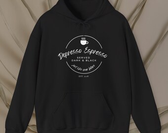 Sudadera unisex con capucha y mezcla pesada Depresso Espresso