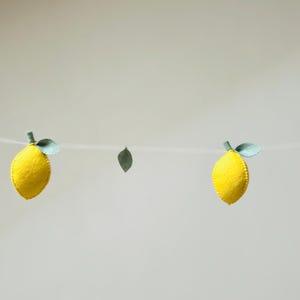 Lemon garland, felt, handmade lemons, Mediterranean decor, lemon decoration image 4