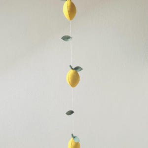 Lemon garland, felt, handmade lemons, Mediterranean decor, lemon decoration image 5