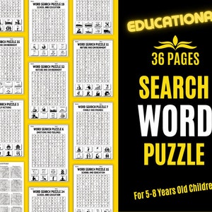 Educational and Fun Word Search Puzzle, Kids Activities, Educational Puzzle, For Kids, Printable Word Hunt, Digital Prints, Instant Download