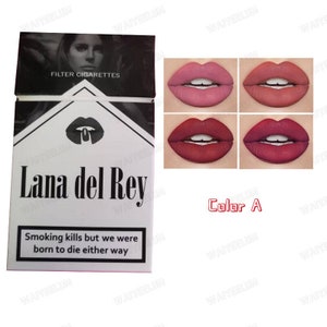 Juego de lápices labiales coleccionables de Lana Del Rey, lápices labiales estilo Lana Del Rey, caja de póster de Lana Del Rey A