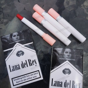 Juego de lápices labiales coleccionables de Lana Del Rey, lápices labiales estilo Lana Del Rey, caja de póster de Lana Del Rey imagen 8