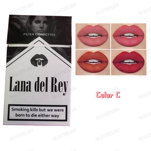 Juego de lápices labiales coleccionables de Lana Del Rey, lápices labiales estilo Lana Del Rey, caja de póster de Lana Del Rey C