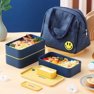 Fiambrera térmica japonesa con compartimentos para niños, contenedor de  alimentos con calefacción, bento box