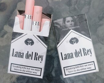 Lana Del Rey verzamelbare lippenstiftset, Lana Del Rey stijl lippenstiften, Lana Del Rey posterdoos