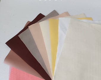 Confezione mista di 10 pezzi in vera pelle di alta qualità, formato A5, spessore 0,5-1 mm, vari colori