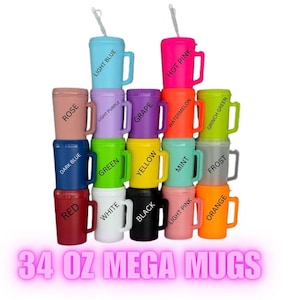Mega Mug/Trucker Cup complete with bendy straw