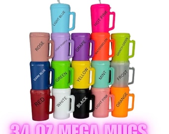 Megamok/truckbeker, compleet met buigzaam rietje