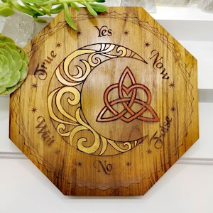Octagonal Pendulum Board, Divination Dowsing Spiritual Solid Hardwood Advanced Layout