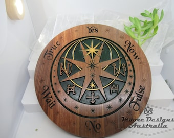 Hog Warts Pendulum Board, Divination Dowsing Spiritual Solid Hardwood Advanced Layout