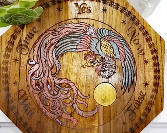 Octagonal Pendulum Board, Divination Dowsing Spiritual Solid Hardwood Advanced Layout