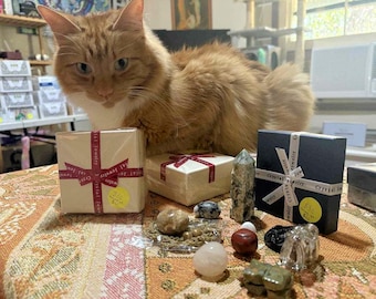 Crystal Mystery Boxes, can Inc a combination of Tumbles, Towers, Mini Carvings or Necklaces